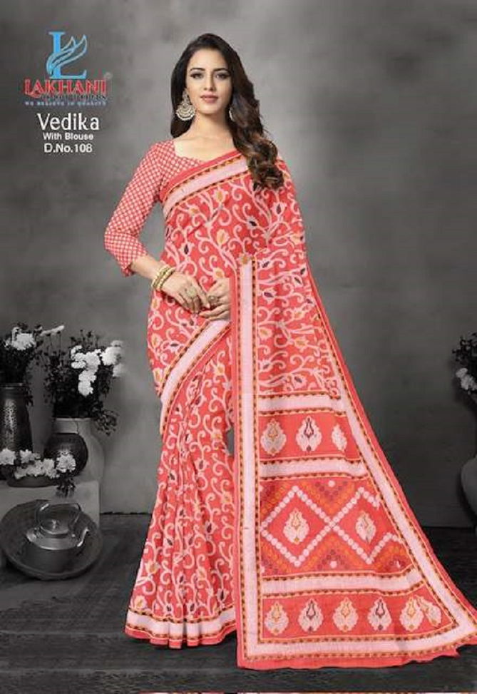 Vedika By Lakhani 108 To 113 Cotton Printed Sarees Wholesale Shop In Surat
